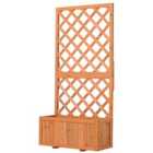 Outsunny Wooden Planter with Trellis
