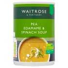 Waitrose Pea, Edamame & Spinach Soup, 400g