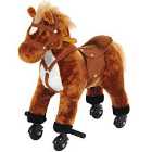 Jouet Kids Plush Ride On Walking Horse with 40cm Seat Height & Sound - Brown