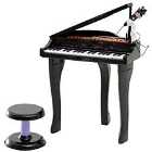 Jouet Kids 37 Key Mini Electric Grand Piano w/ Stool & Mic
