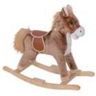 Jouet Kids Plush Rocking Horse with 40cm Seat Height - Brown/White