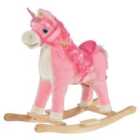 Jouet Kids Rocking Unicorn Ride-On w/Moving Mouth/Tail Pink