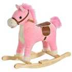 Jouet Kids Classic Plush Rocking Horse with Moving Mouth, Tail & Sounds - Pink