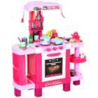Jouet Kids 38-Piece Plastic Kitchen Play Set with Realistic Sounds & Light Effects - Pink