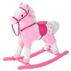 Jouet Kids Plush Rocking Horse with Sound - Pink