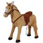 Jouet Kids Plush Ride On Standing Horse with Sound Effects - Beige