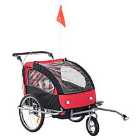 Reiten 2-In-1 2-Seater Kids Stroller & Bike Trailer - Black/Red