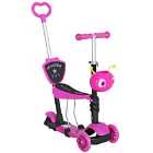 Reiten 5-in-1 Kids Kick Scooter with Removable Seat - Pink