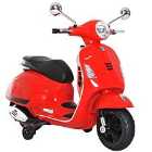 Reiten Kids Vespa Ride On Motorcycle 6V with LED Lights - Red