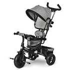 Reiten Kids Tricycle Ride On & Stroller with Canopy - Grey