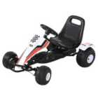 Reiten Kids Adjustable Seat PP Pedal Go-Kart - White