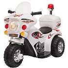 Reiten Kids Electric Motorbike Ride On Toy 6V with Light, Music, Horn & Storage - White