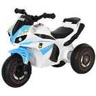 Reiten Kids Ride-On Police Bike Motorcycle with Music & Lights - Blue/White
