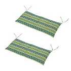 Outsunny Striped Bench Cushions - 2 Pack