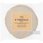 M&S Soft Tortilla Wraps 8 per pack
