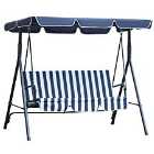 Outsunny 3 Seater Swing Seat - Blue/White