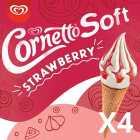 Cornetto Soft Strawberry & Vanilla Ice Cream Cones 4 x 140ml