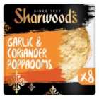 Sharwood's Garlic & Coriander Poppadoms 8 per pack