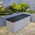 Charles Bentley 390L Large Outdoor Plastic Storage Box - Grey & Black