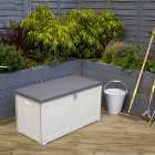 Charles Bentley Beige & Grey Outdoor Plastic Storage Box - 190L