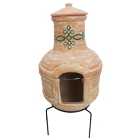 Charles Bentley Terracotta Clay Outdoor Chimenea with Bbq Grill - Small
