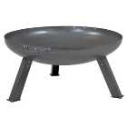 Charles Bentley 80cm Large Round Outdoor Fire Pit - Oil Finished
