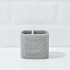 Morrisons Grey Ribbed Double Toothbrush Holder