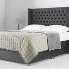 Standard Divan Bed Base Charcoal Velvet