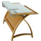 Jual Helsinki Curve Oak/Glass Desk 900