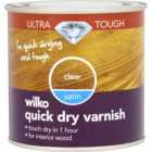 Wilko Ultra Tough Quick Dry Clear Satin Varnish 250ml