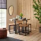 Vixen Square Small Cube Dining Table with 4 Stools