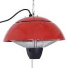 Outsunny 1500w Hanging Patio Heater - Red