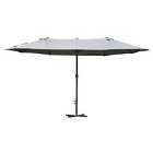 Outsunny 4.6m Double Canopy Parasol (base not included) - Light Grey