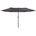 Outsunny 4.6m Double Canopy Parasol (base not included) - Dark Grey