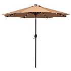 Outsunny 3m Parasol with LED Lighting (base not included) - Brown