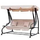 Outsunny 2 in 1 Swing Chair Day Bed with Canopy - Beige