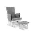 Obaby Deluxe Reclining Glider Chair and Stool Grey