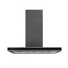 Russell Hobbs RHICH904DB Midnight Collection 90cm Wide Glass and Steel Island Cooker Hood - Black
