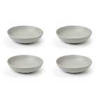 Sabichi 4-Piece Matte Stoneware Pasta Bowl Set - Grey