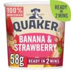 Quaker Oat So Simple Banana Strawberry Porridge Cereal Pot 58g