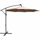 Airwave Hanging Beige Parasol with Solar Powered LED Spotlights 3m