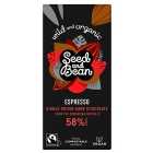 Seed & Bean Organic Dark Chocolate Bar 58% Espresso 85g