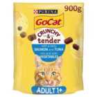 Go-Cat Crunchy & Tender Salmon and Tuna Dry Cat Food 900g