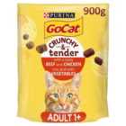 Go-Cat Crunchy & Tender Chicken and Beef Dry Cat Food 900g