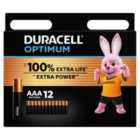 Duracell Optimum AAA Alkaline Batteries LR03 12 per pack
