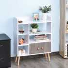 HOMCOM Multi Shelf Bookcase Freestanding Storage - White
