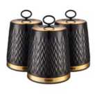 Tower Empire Set of 3 Canisters - Black