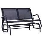 Outsunny Double Gliding Bench Chair - Black
