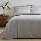 Enzo Chambray Grey 100% Cotton Duvet Cover and Pillowcase Set