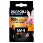 Duracell Optimum AAA Alkaline Batteries LR03 4 per pack